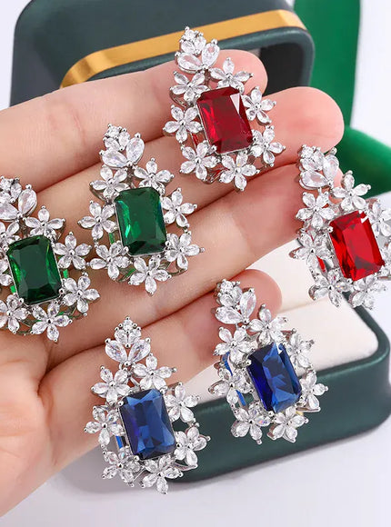 KissICON 💋 Luxury 925 Silver Plated Square Earrings - AAA Zircon