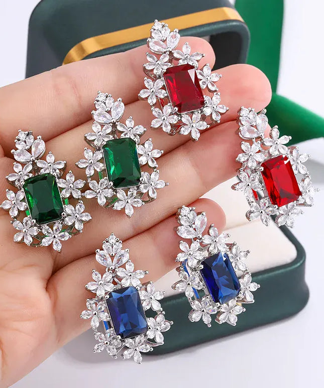 KissICON 💋 Luxury 925 Silver Plated Square Earrings - AAA Zircon