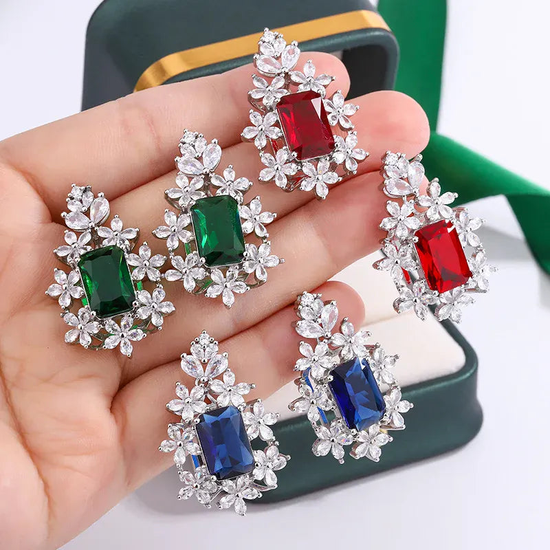 KissICON 💋 Luxury 925 Silver Plated Square Earrings - AAA Zircon