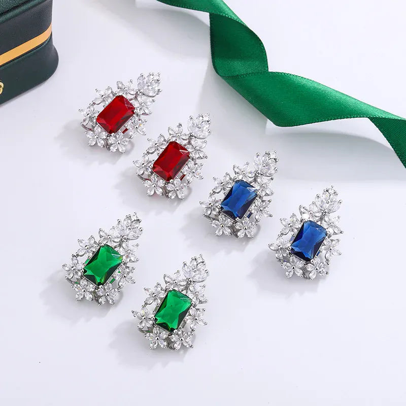 KissICON 💋 Luxury 925 Silver Plated Square Earrings - AAA Zircon