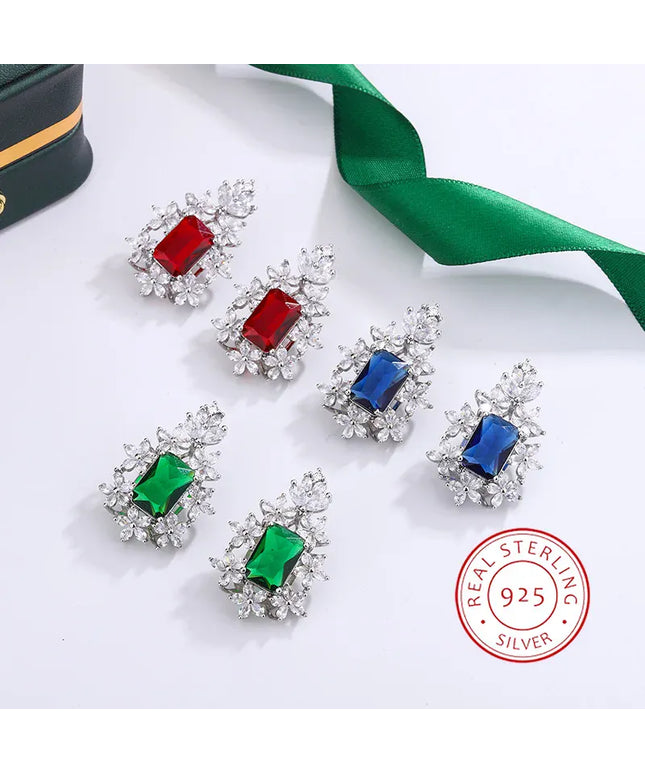 KissICON 💋 Luxury 925 Silver Plated Square Earrings - AAA Zircon