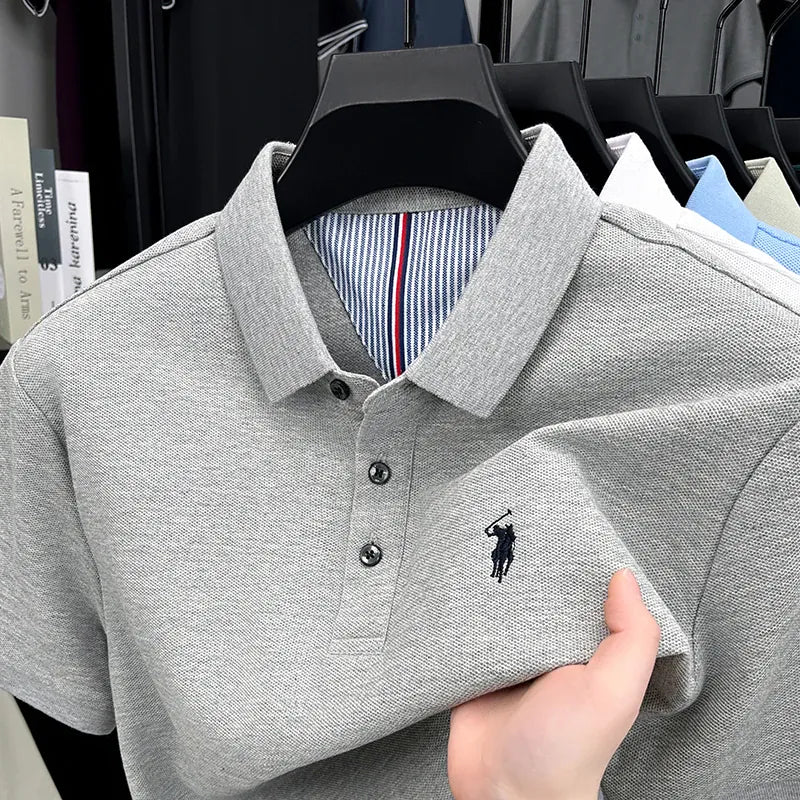 KissICON Luxury Cotton Polo Pony Embroidery Summer Business Golf Top