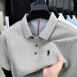 KissICON Luxury Cotton Polo Pony Embroidery Summer Business Golf Top