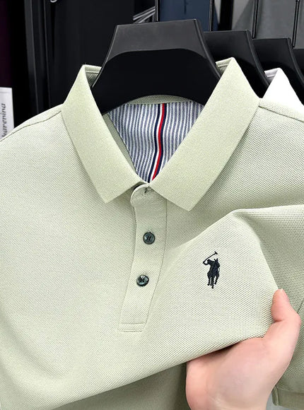 KissICON Luxury Cotton Polo Pony Embroidery Summer Business Golf Top