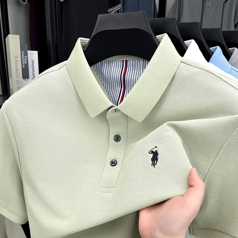KissICON Luxury Cotton Polo Pony Embroidery Summer Business Golf Top