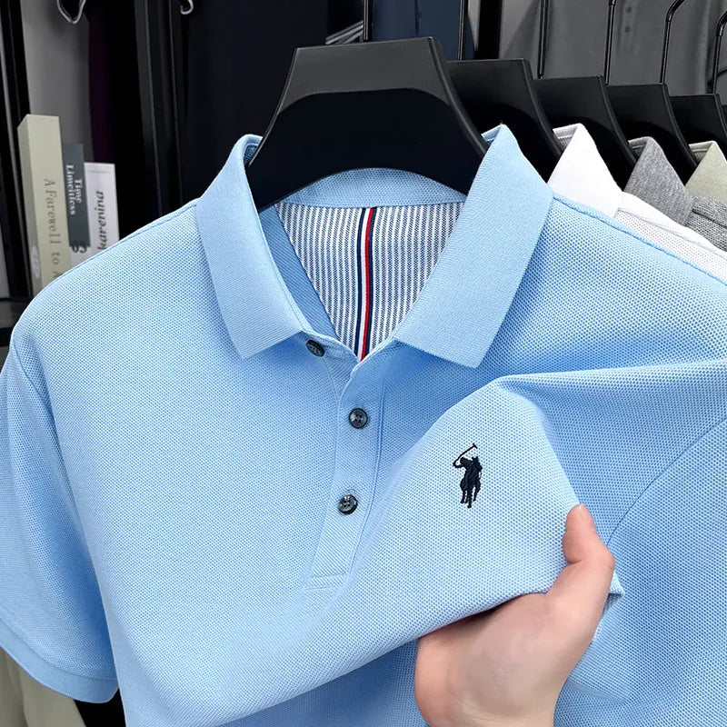KissICON Luxury Cotton Polo Pony Embroidery Summer Business Golf Top