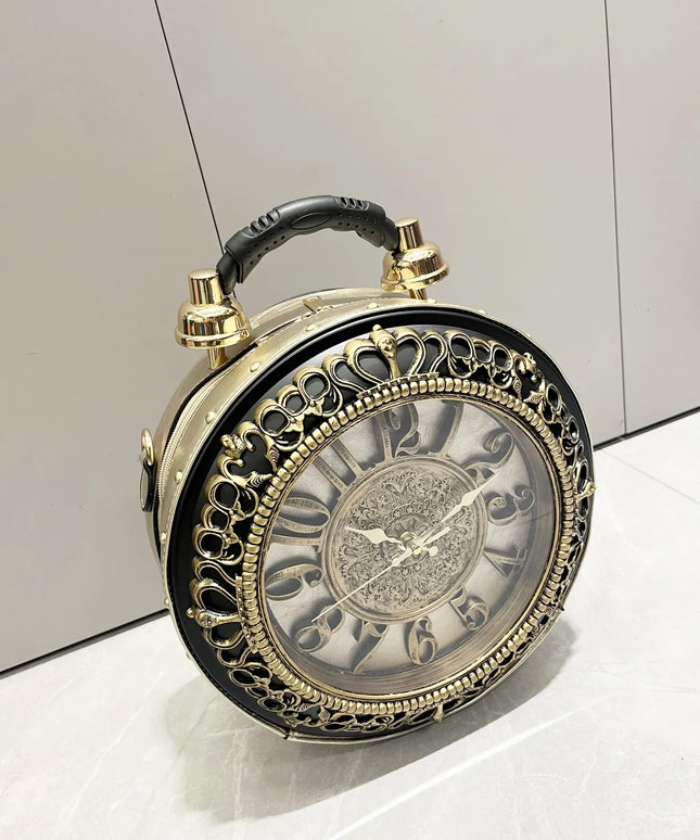 Dropshipman Luxury Designer Purses and Handbags Shoulder Bags funny clock-shaped bag funny Women's round bag pu leather Woman's bag