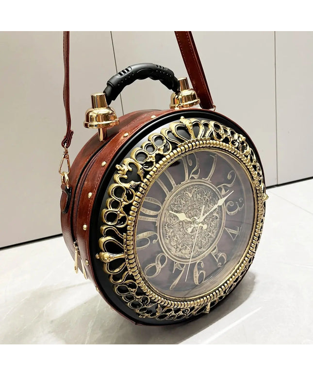 Dropshipman Luxury Designer Purses and Handbags Shoulder Bags funny clock-shaped bag funny Women's round bag pu leather Woman's bag