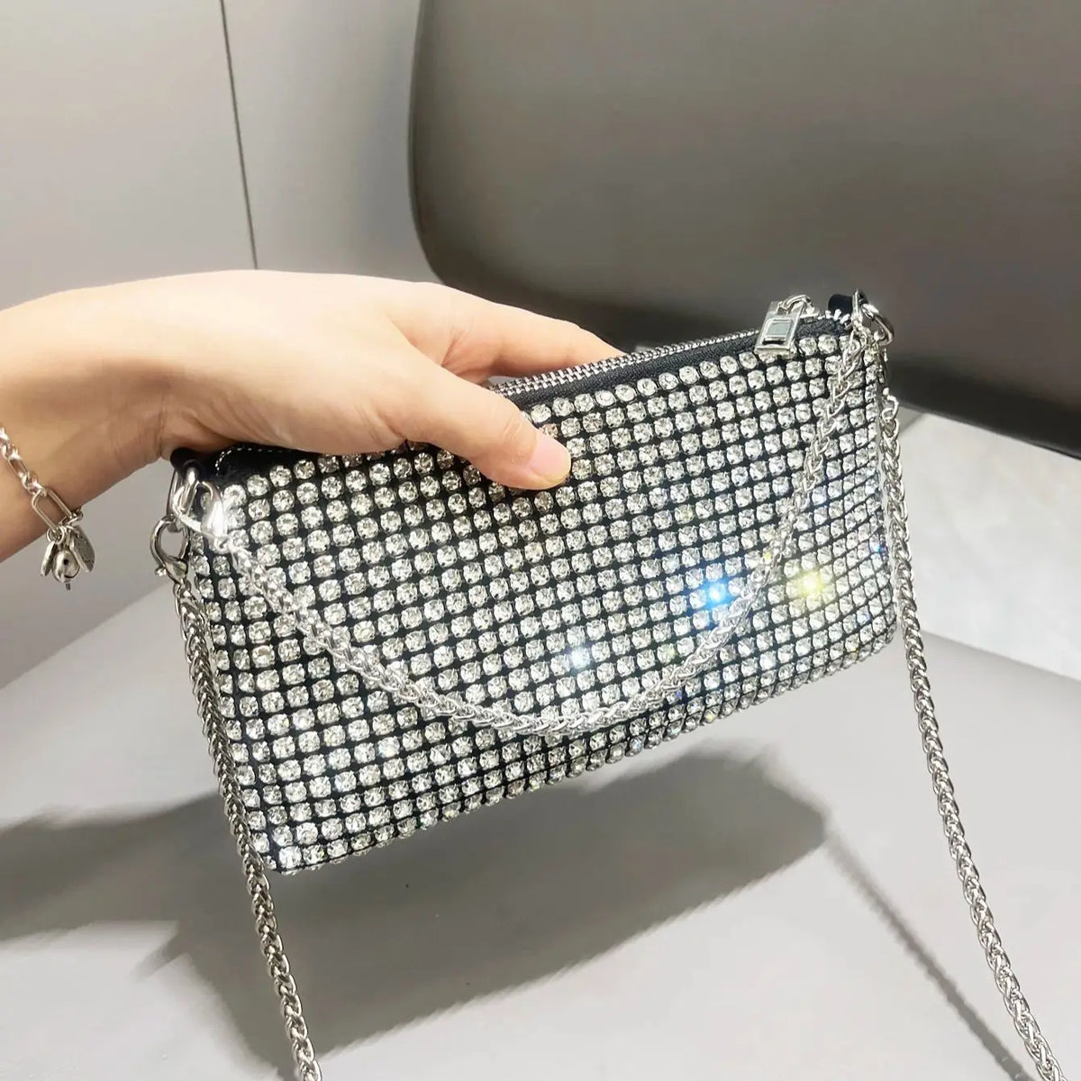 Dropshipman Luxury Designer Rhinestones Clutch Purse Bag for women handle bag Shoulder Bag Purse