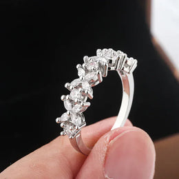 Dropshipman Luxury Diamond Ring 925 Silver Plated Engagement Ring