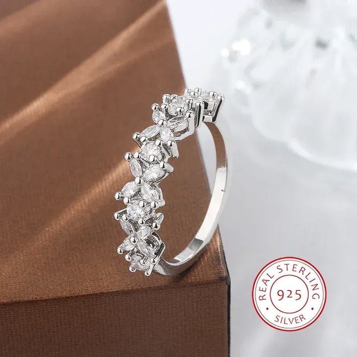 Luxury Diamond Ring 925 Silver Plated Engagement Ring