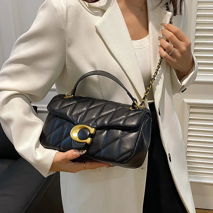 Luxury Fashion Women's Chain Handbag PU Leather Girls Shoulder Messenger Bag Brand lightweight Commuting Bag Tassel Square Bag