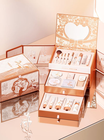 KissICON Luxury Makeup & Skincare Set with Tools KissIcon Rose Gold Makeup Gift Set - For