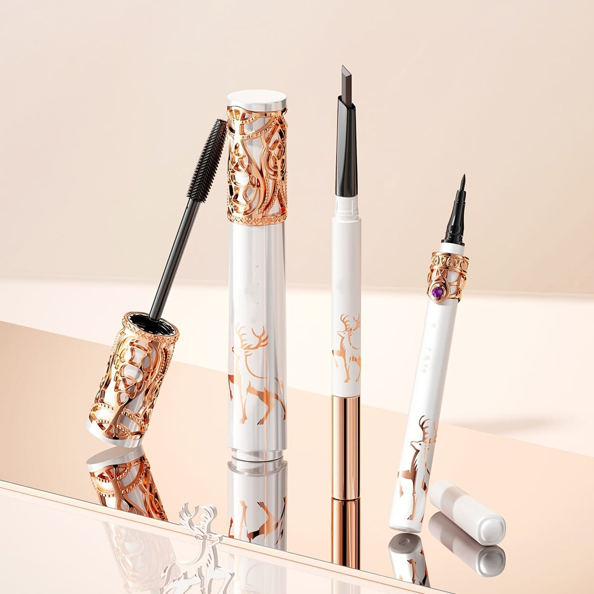 KissICON Luxury Makeup & Skincare Set with Tools KissIcon Rose Gold Makeup Gift Set - For