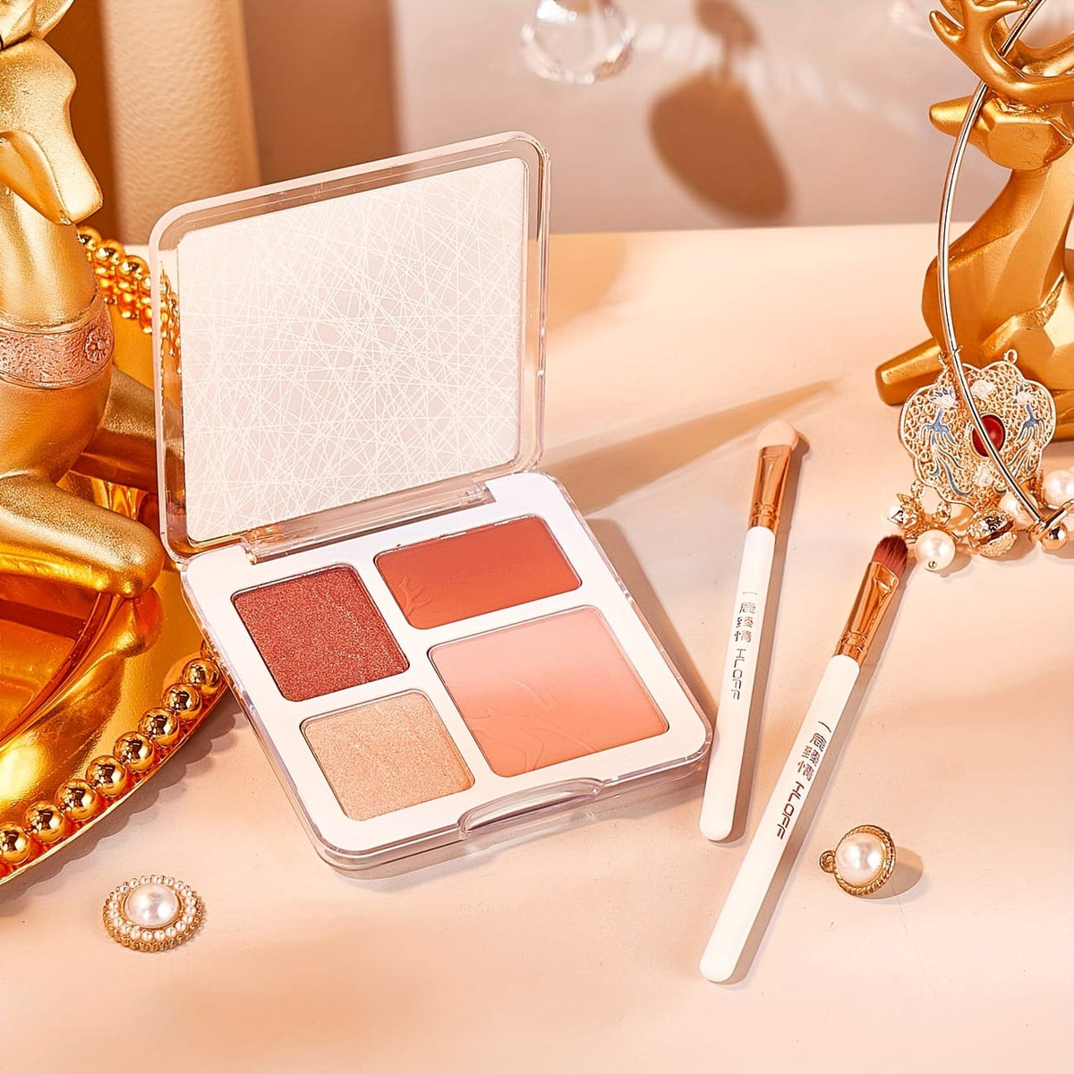 KissICON Luxury Makeup & Skincare Set with Tools KissIcon Rose Gold Makeup Gift Set - For