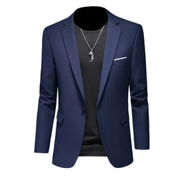 KissICON Luxury Mens Blazer Solid Color Casual Business Wedding