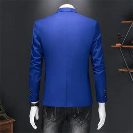 KissICON Luxury Mens Blazer Solid Color Casual Business Wedding