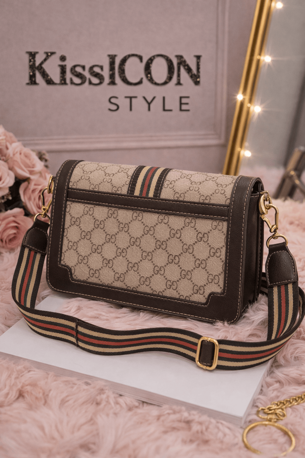 KissICON Bag Luxury Monogram Crossbody Bag – Adjustable Strap