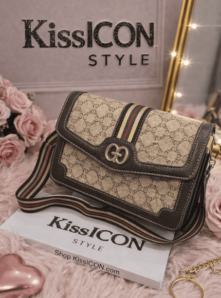 KissICON Bag Luxury Monogram Crossbody Bag – Adjustable Strap