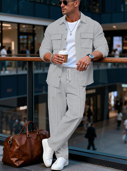 KissICON Luxury Retro Mens 2pc Lapel Jacket  Pants Set