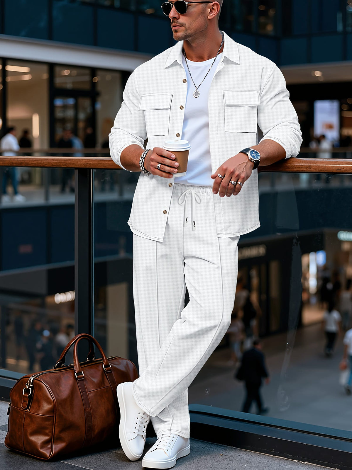 KissICON Luxury Retro Mens 2pc Lapel Jacket  Pants Set