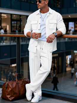 KissICON Luxury Retro Mens 2pc Lapel Jacket  Pants Set