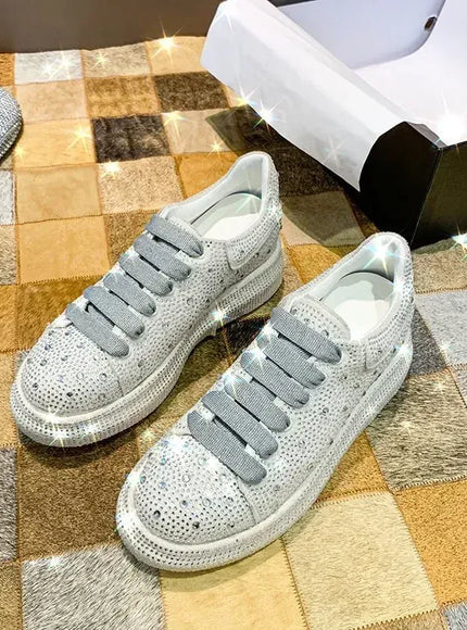 KissICON Footwear Luxury Rhinestone Platform Fashion Sneakers for Women