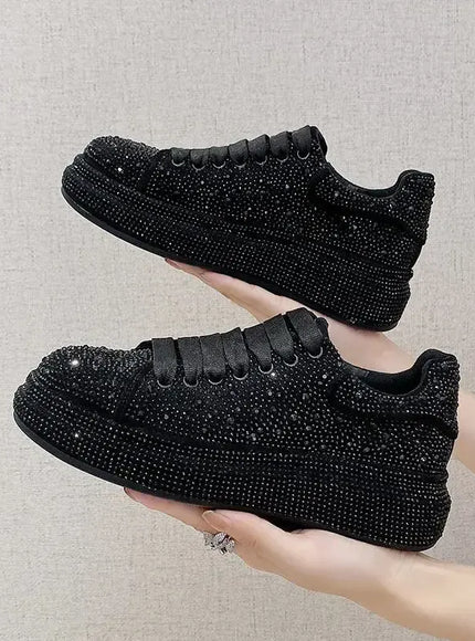 KissICON Footwear Luxury Rhinestone Platform Fashion Sneakers for Women