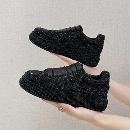 KissICON Footwear Luxury Rhinestone Platform Fashion Sneakers for Women