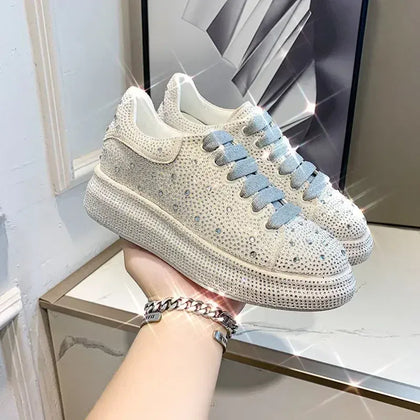 KissICON Footwear Luxury Rhinestone Platform Fashion Sneakers for Women