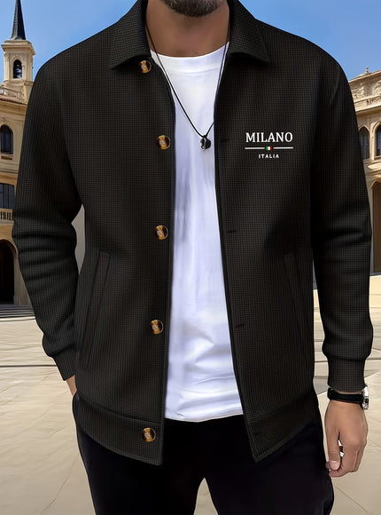 KissICON Luxury Waffle Knit Lapel Jacket Smart Casual Menswear