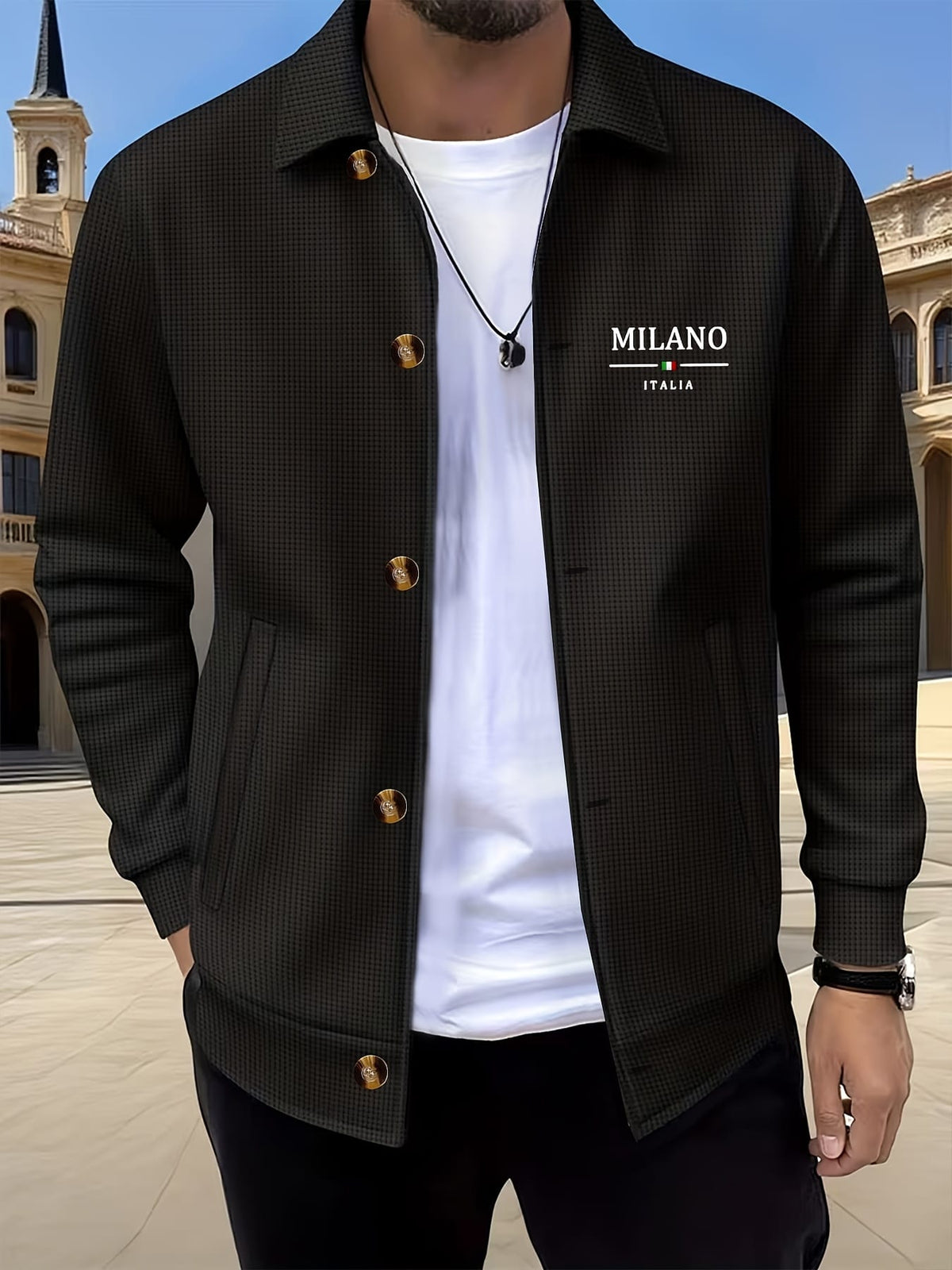 KissICON Luxury Waffle Knit Lapel Jacket Smart Casual Menswear