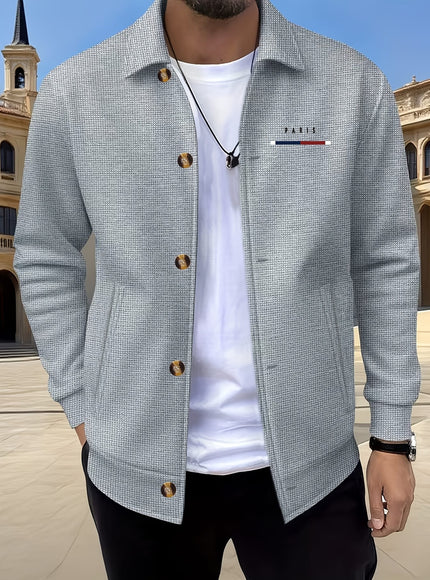KissICON Luxury Waffle Knit Lapel Jacket Smart Casual Menswear