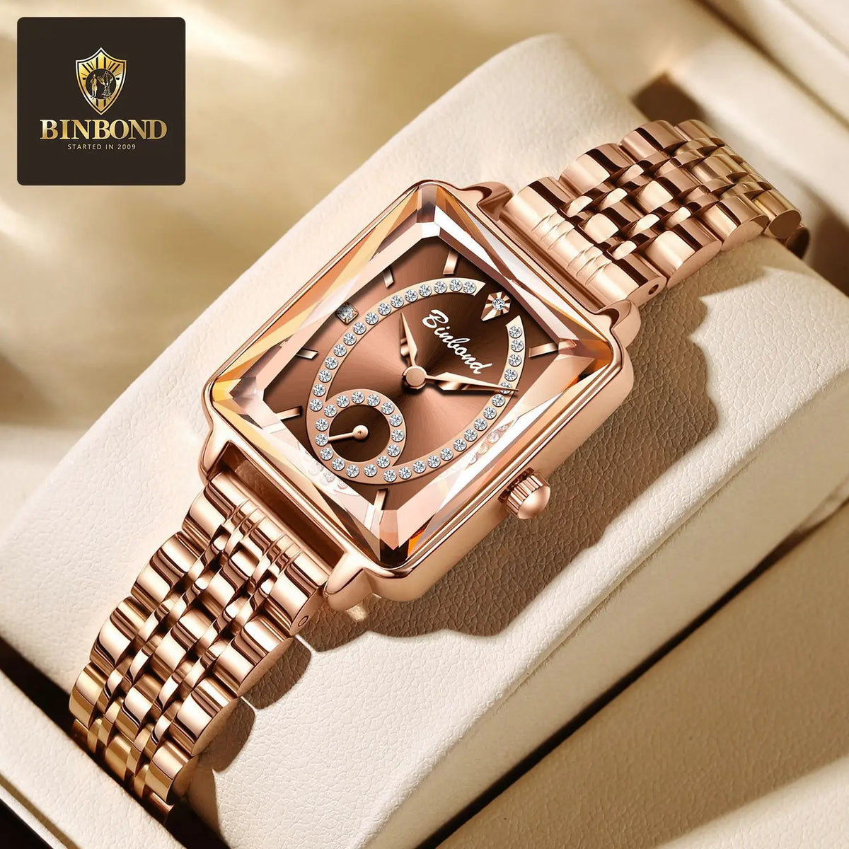 KissICON Luxury Women Square Steel Quartz Wristwatch - Waterproof