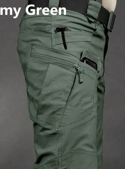 KissICON M / army green 6XL Plus Size Mens Waterproof Tactical Cargo Outdoor Pants