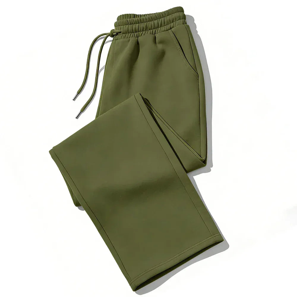 KissICON M / army green Mens Sweatpants Straight Fit Joggers for Sports and Streetwear Loose Oversized Casual Pant Drawstring Multi-pocket Men Long Pant