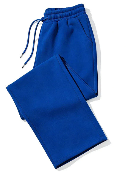 KissICON M / Blue Mens Sweatpants Straight Fit Joggers for Sports and Streetwear Loose Oversized Casual Pant Drawstring Multi-pocket Men Long Pant