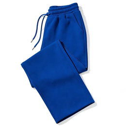 KissICON M / Blue Mens Sweatpants Straight Fit Joggers for Sports and Streetwear Loose Oversized Casual Pant Drawstring Multi-pocket Men Long Pant