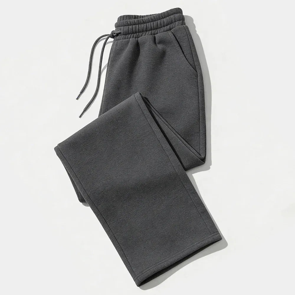 KissICON M / Dark Grey Mens Sweatpants Straight Fit Joggers for Sports and Streetwear Loose Oversized Casual Pant Drawstring Multi-pocket Men Long Pant