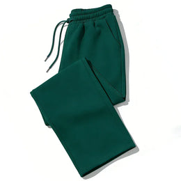 KissICON M / green Mens Sweatpants Straight Fit Joggers for Sports and Streetwear Loose Oversized Casual Pant Drawstring Multi-pocket Men Long Pant