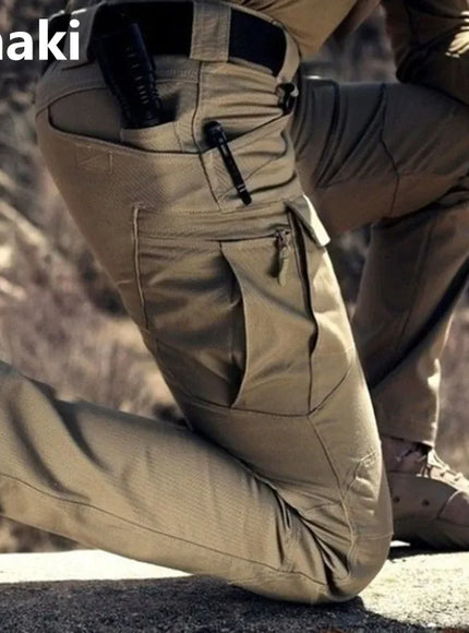 KissICON M / Khaki 6XL Plus Size Mens Waterproof Tactical Cargo Outdoor Pants