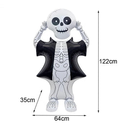 KissICON M / Other Halloween Party Decor Standing Inflatable Aluminum Foil Balloon Ghost Pumpkin Skull Haunted House Tombstone Skeleton Balloon