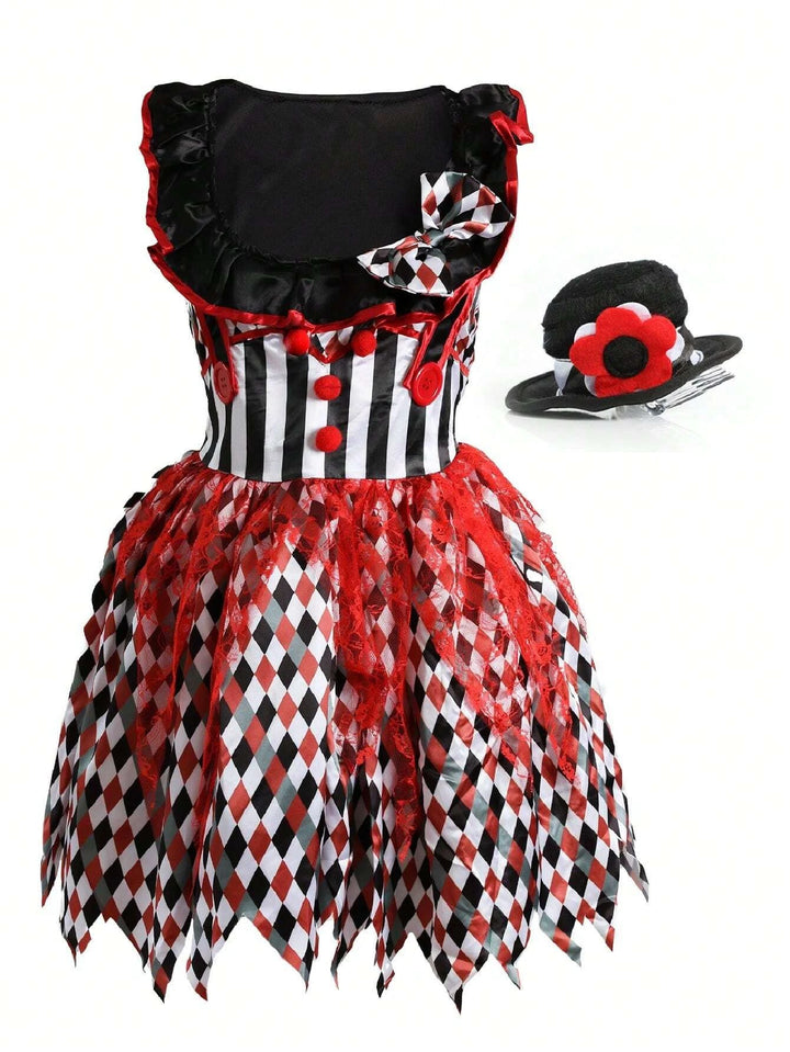 Sexy Harlequin Killer Clown Halloween Costume for Women