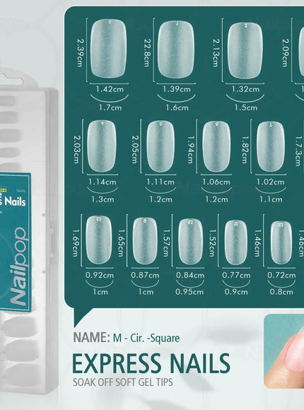 KissICON M-Square-Cir. KissIcon Nailpop Matte Nails 240pcs Press On -