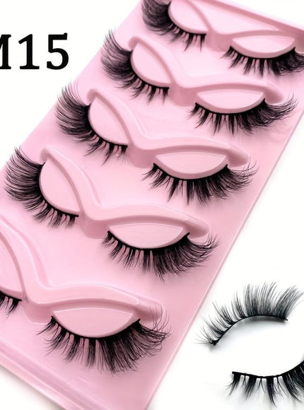KissICON M15-5Pair KissIcon Wispy Faux Mink Eyelashes - Dramatic Cat