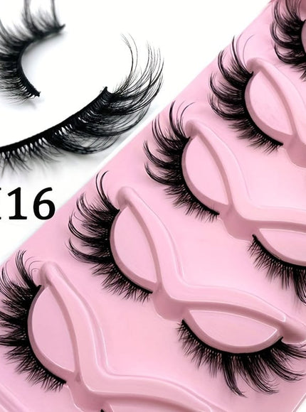 KissICON M16-5Pair KissIcon Wispy Faux Mink Eyelashes - Dramatic Cat