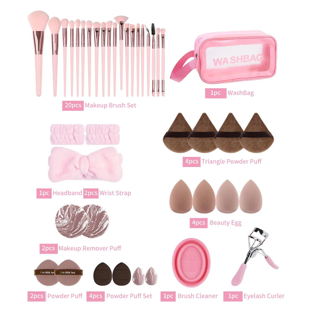 KissICON Maange 42PC Multifunction Makeup Kit With 20 Brushes