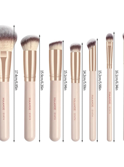 KissICON Maange Seven Piece Makeup Brush Set Bristles -