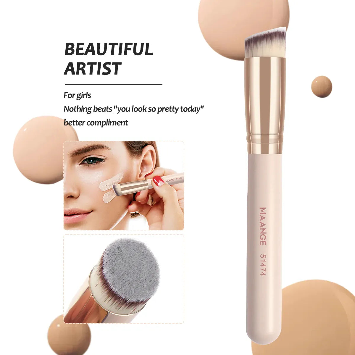 KissICON Maange Seven Piece Makeup Brush Set Bristles -