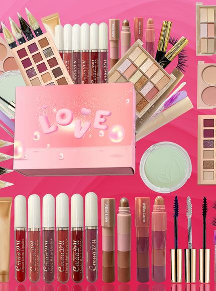 KissICON Makeup Gift Set Cosplay Makeup Kit 30piece Pink Eyeshadow Face Set